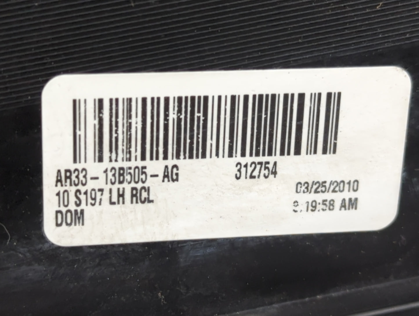 2010-2012 Ford Mustang Tail Light Assembly Driver Left OEM P/N:312754 AR33-13B505-AG Fits Fits 2010 2011 2012 OEM Used Auto 