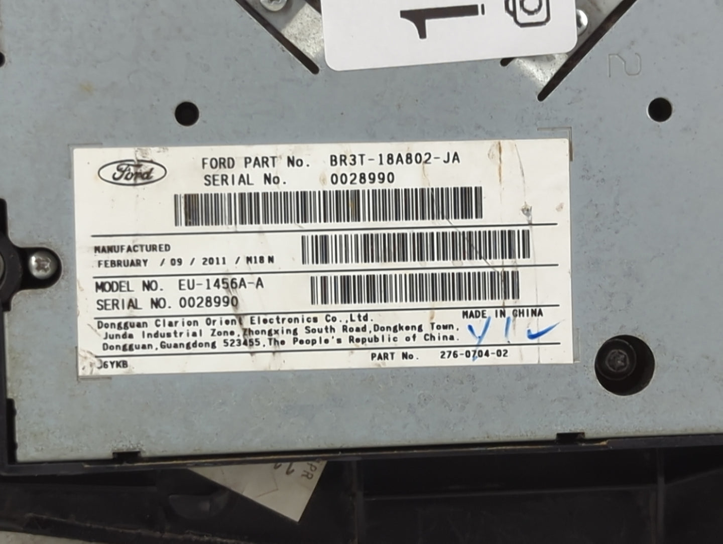 2011-2014 Ford Mustang Radio AM FM Cd Player Receiver Replacement P/N:BR3T-18A802-JA Fits Fits 2011 2012 2013 2014 OEM Used 