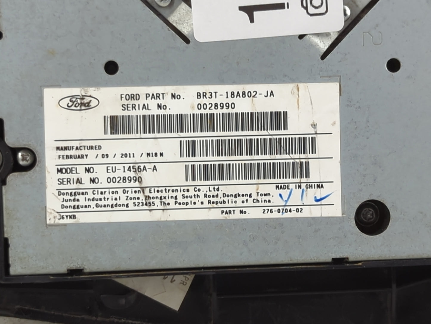 2011-2014 Ford Mustang Radio AM FM Cd Player Receiver Replacement P/N:BR3T-18A802-JA Fits Fits 2011 2012 2013 2014 OEM Used 