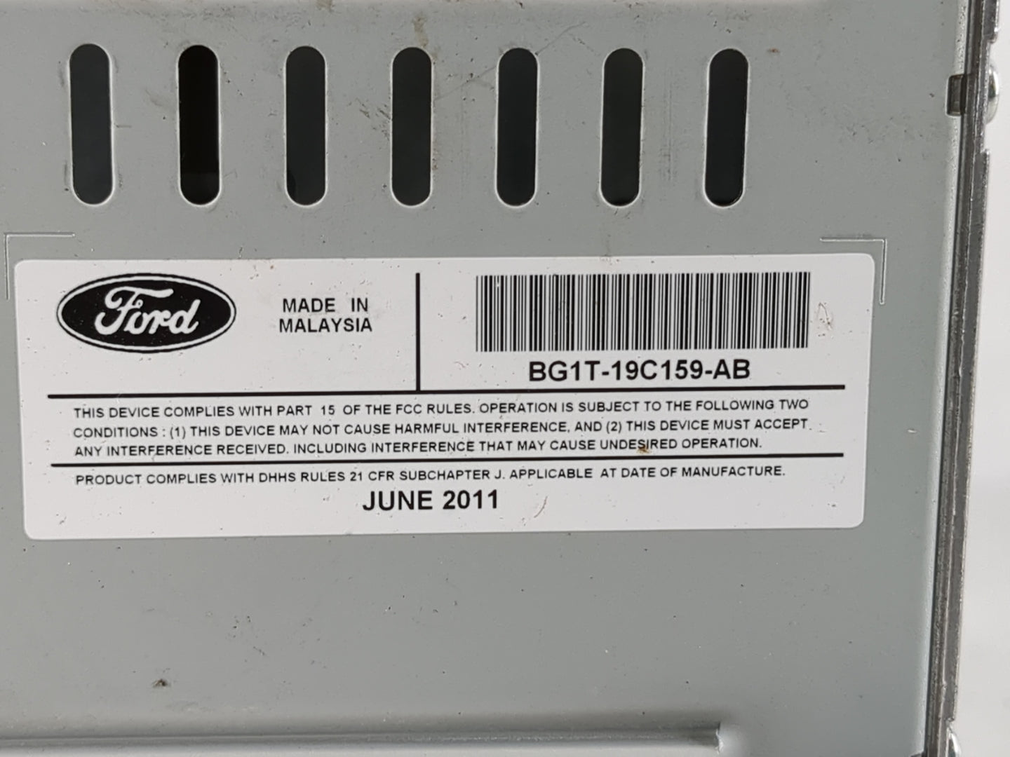 2011-2012 Ford Taurus Radio AM FM Cd Player Receiver Replacement P/N:BG1T-19C159-BB Fits Fits 2011 2012 OEM Used Auto Parts 