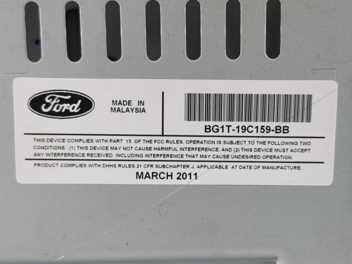 2011-2012 Ford Taurus Radio AM FM Cd Player Receiver Replacement P/N:BG1T-19C159-BB Fits Fits 2011 2012 OEM Used Auto Parts 