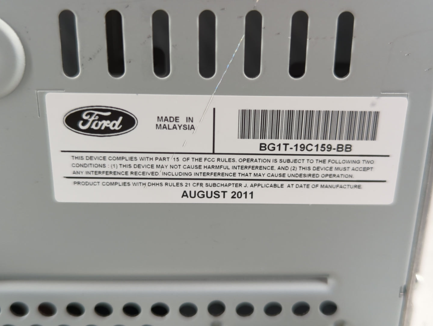 2011-2012 Ford Taurus Radio AM FM Cd Player Receiver Replacement P/N:BG1T-19C159-BB Fits Fits 2011 2012 OEM Used Auto Parts 