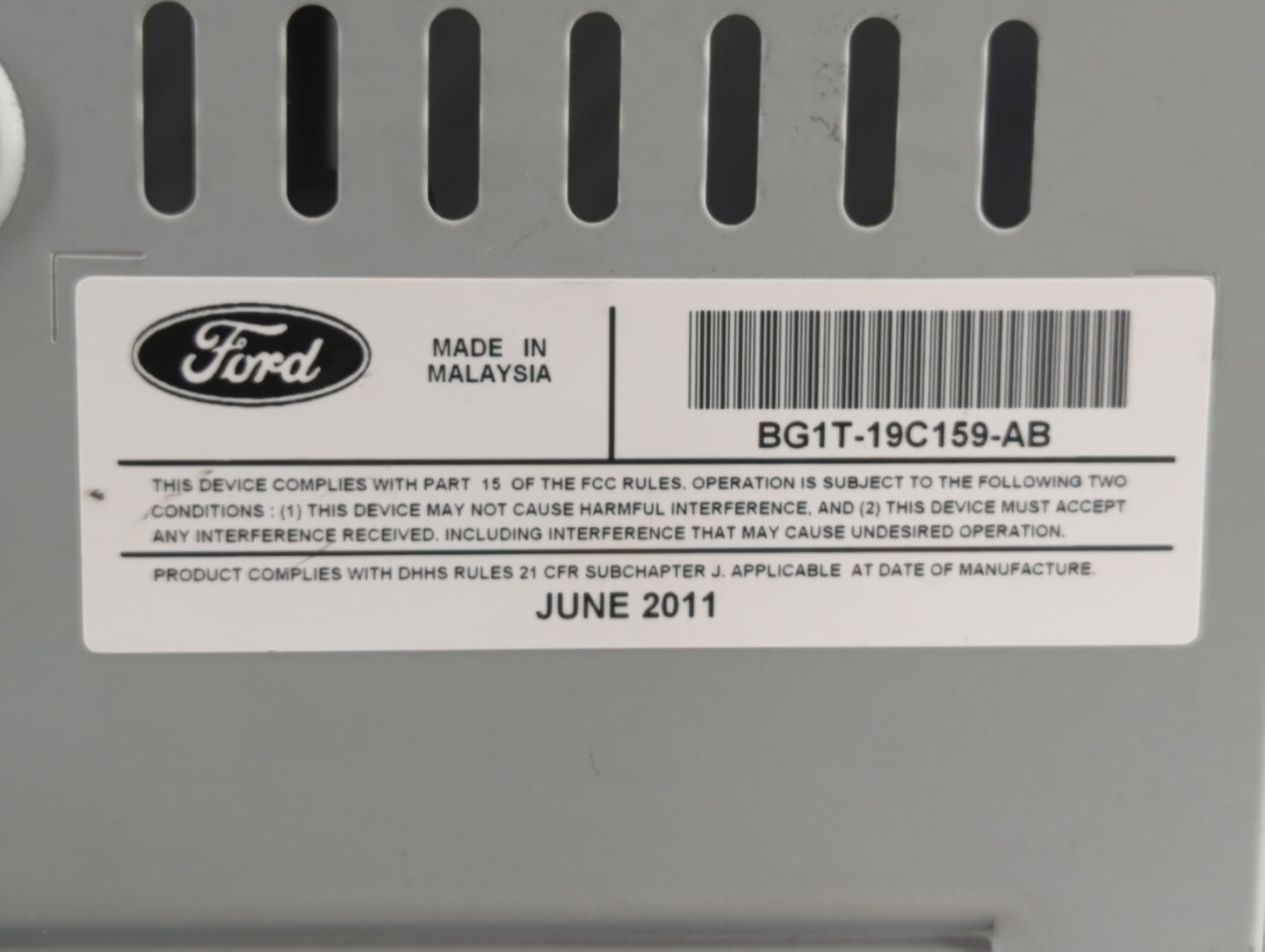 2011-2012 Ford Taurus Radio AM FM Cd Player Receiver Replacement P/N:BG1T-19C159-AB Fits Fits 2011 2012 OEM Used Auto Parts 