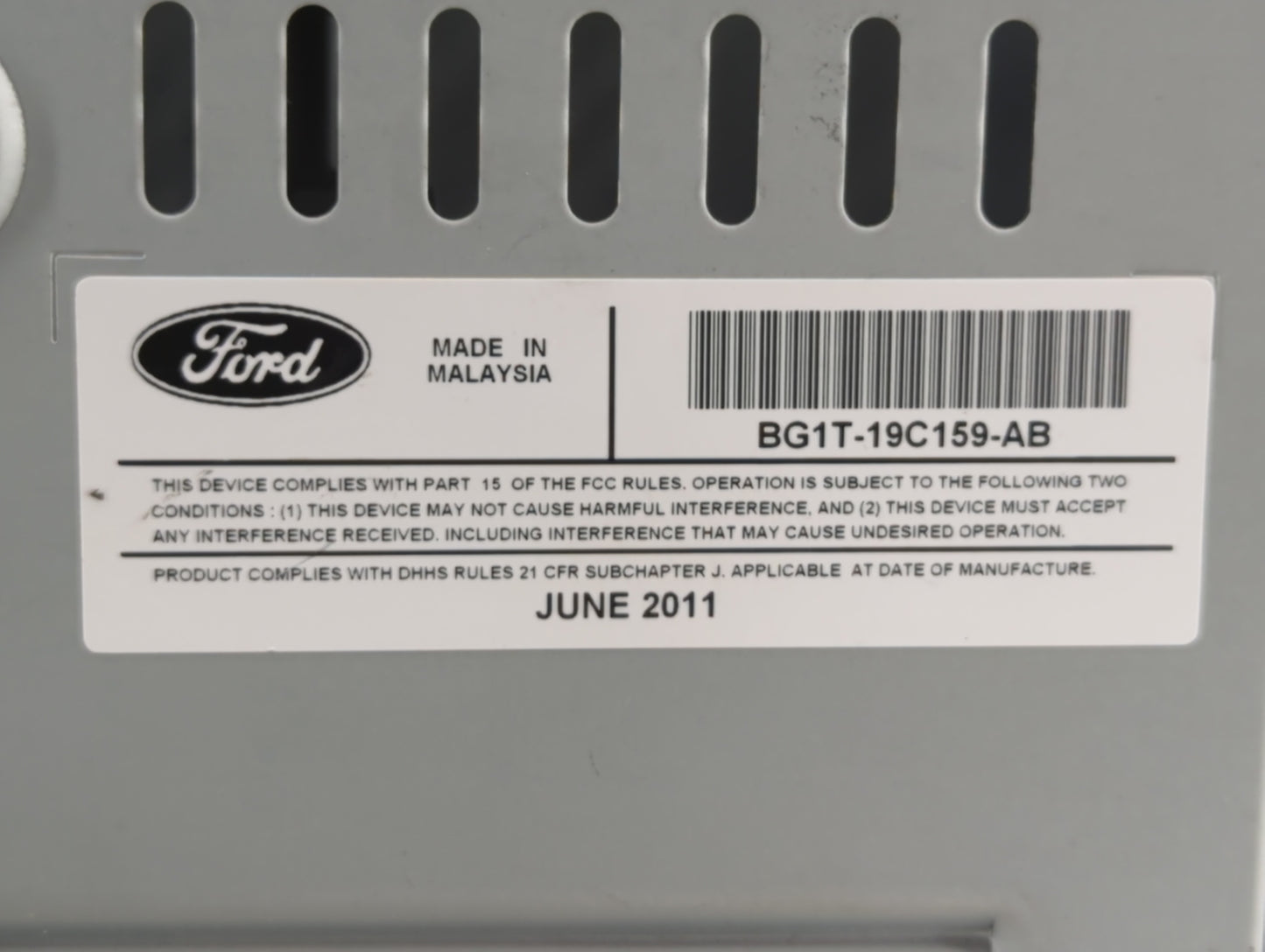 2011-2012 Ford Taurus Radio AM FM Cd Player Receiver Replacement P/N:BG1T-19C159-AB Fits Fits 2011 2012 OEM Used Auto Parts 