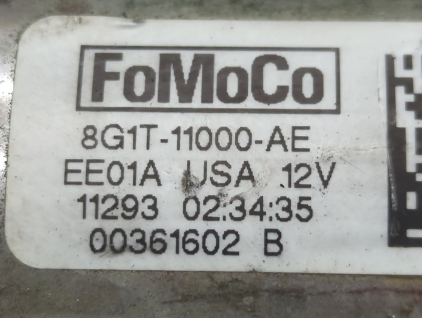 2008-2019 Ford Taurus Car Starter Motor Solenoid OEM P/N:8G1T-11000-AE Fits OEM Used Auto Parts - Oemusedautoparts1.com
