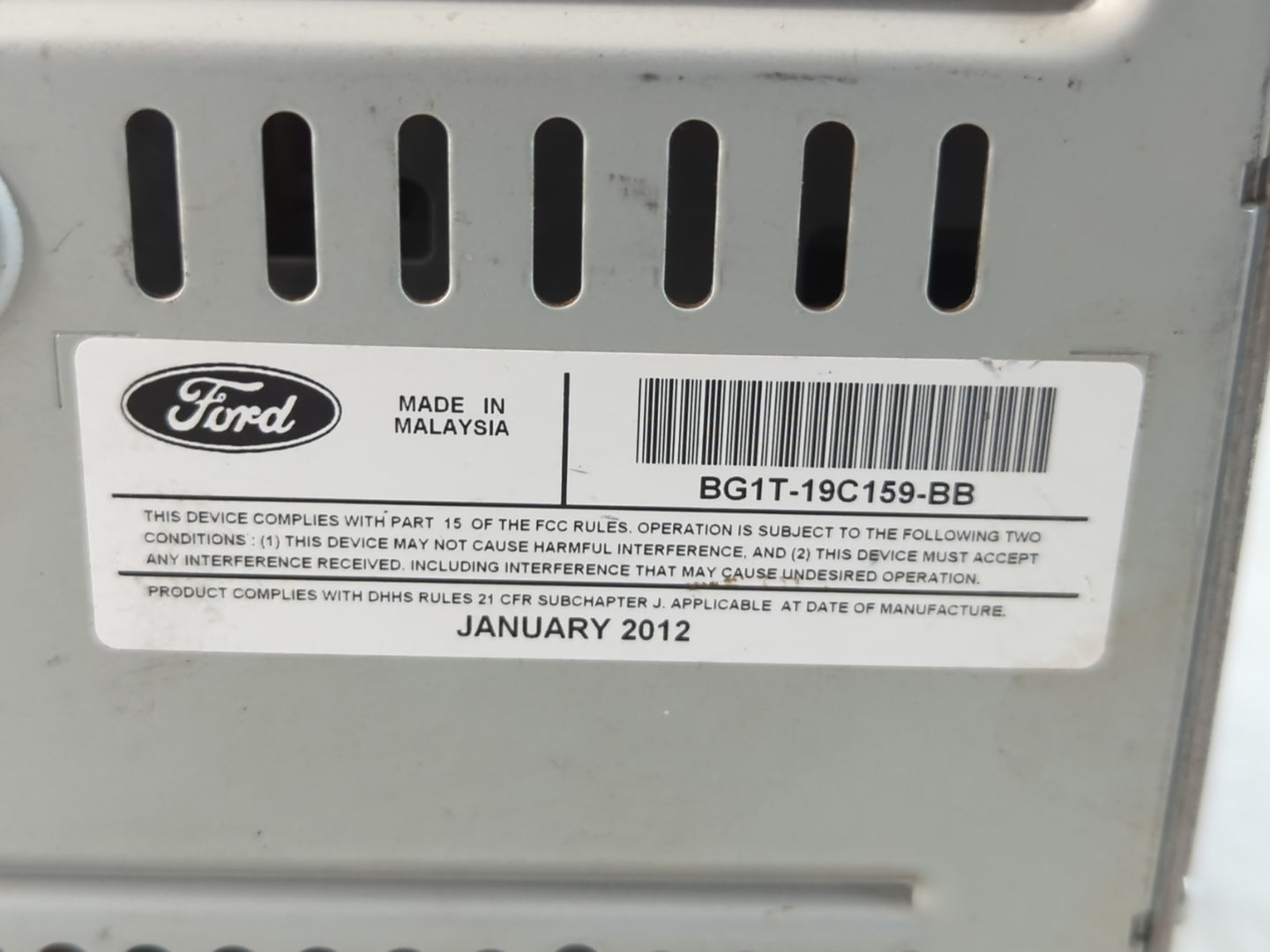 2011-2012 Ford Taurus Radio AM FM Cd Player Receiver Replacement P/N:BG1T-19C159-BB Fits Fits 2011 2012 OEM Used Auto Parts 