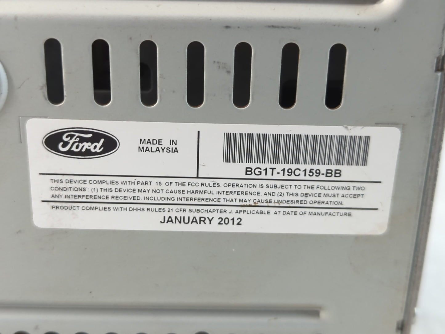 2011-2012 Ford Taurus Radio AM FM Cd Player Receiver Replacement P/N:BG1T-19C159-BB Fits Fits 2011 2012 OEM Used Auto Parts 