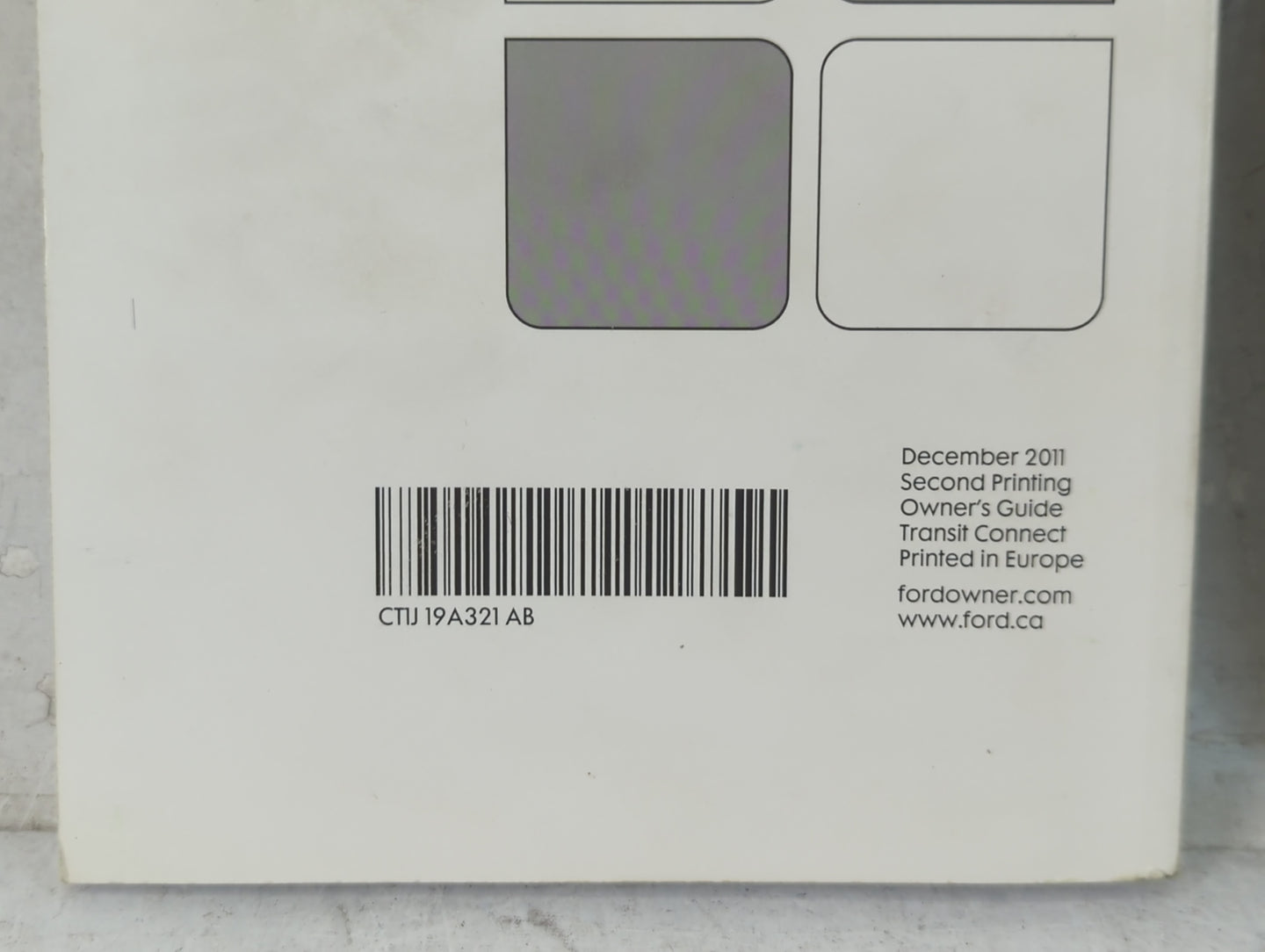 2012 Ford Transit Owners Manual Book Guide P/N:CT1J 19A321 AB OEM Used Auto Parts - Oemusedautoparts1.com