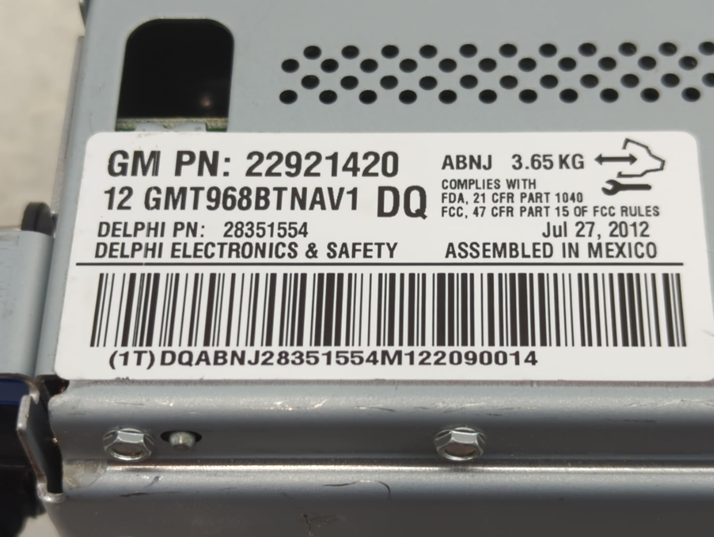 2010-2012 Gmc Acadia Radio AM FM Cd Player Receiver Replacement P/N:22921420 Fits Fits 2010 2011 2012 OEM Used Auto Parts - 
