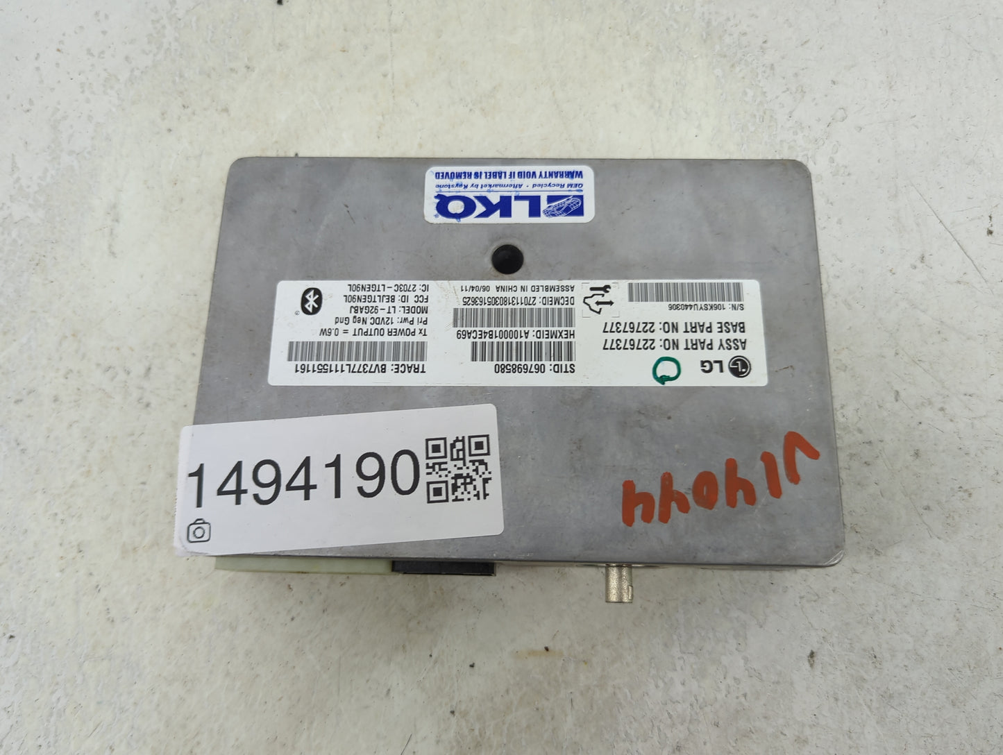 Gmc Acadia Communication Control Module 1494190 - Oemusedautoparts1.com