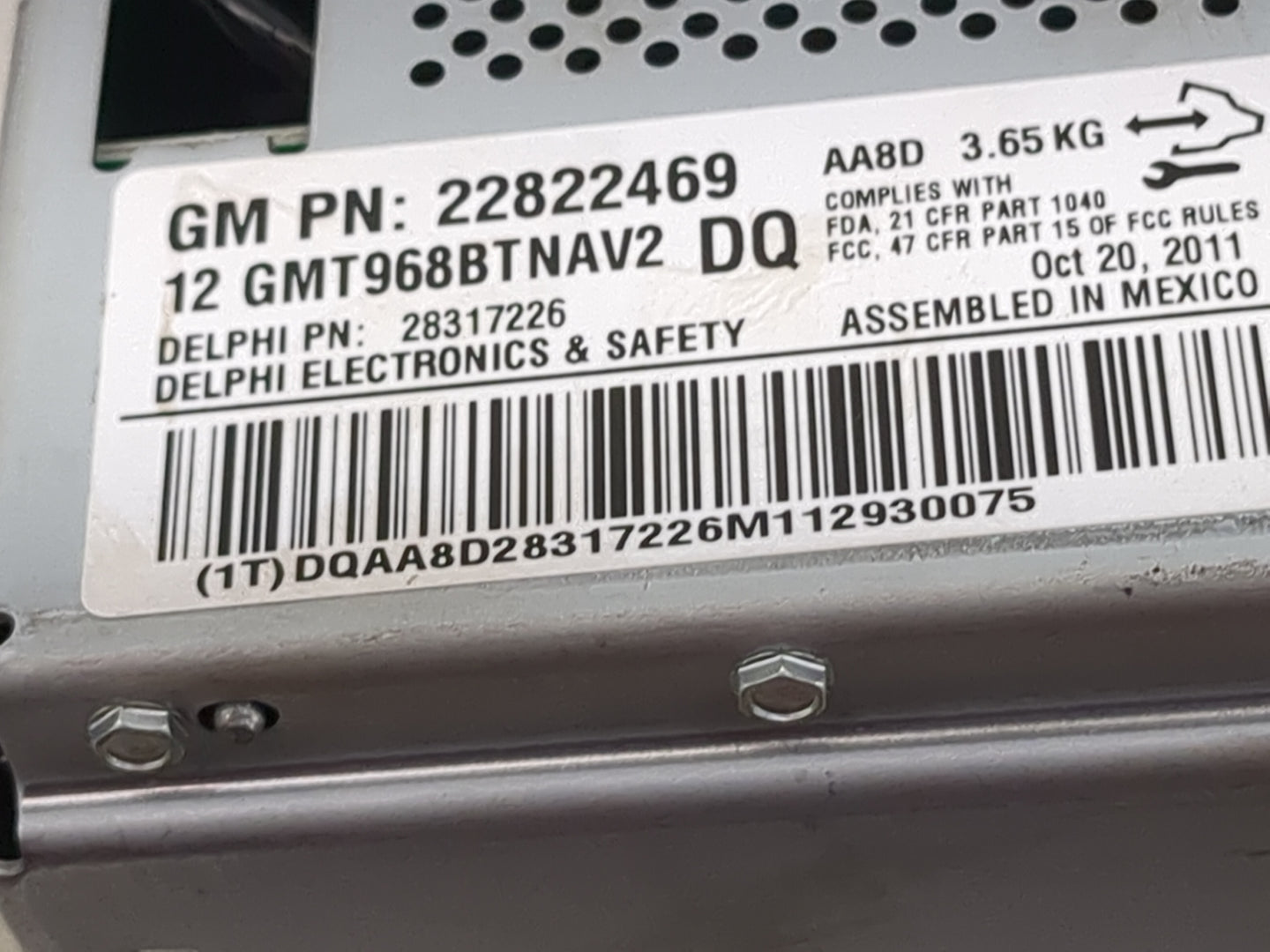 2012 Gmc Acadia Radio AM FM Cd Player Receiver Replacement P/N:22822469 28317226 Fits OEM Used Auto Parts - Oemusedautoparts