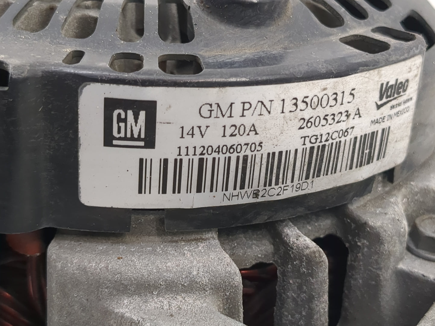 2010-2017 Gmc Terrain Alternator Replacement Generator Charging Assembly Engine OEM P/N:2605323 A 13500315 Fits OEM Used Aut
