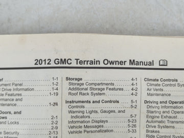 2012 Gmc Terrain Owners Manual Book Guide P/N:22862219 B OEM Used Auto Parts