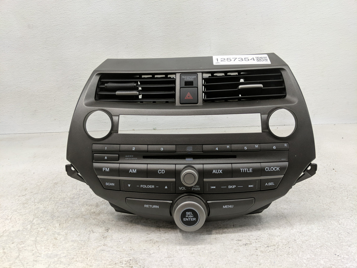 2012 Honda Accord Radio AM FM Cd Player Receiver Replacement P/N:SGA001981264 Fits OEM Used Auto Parts - Oemusedautoparts1.c