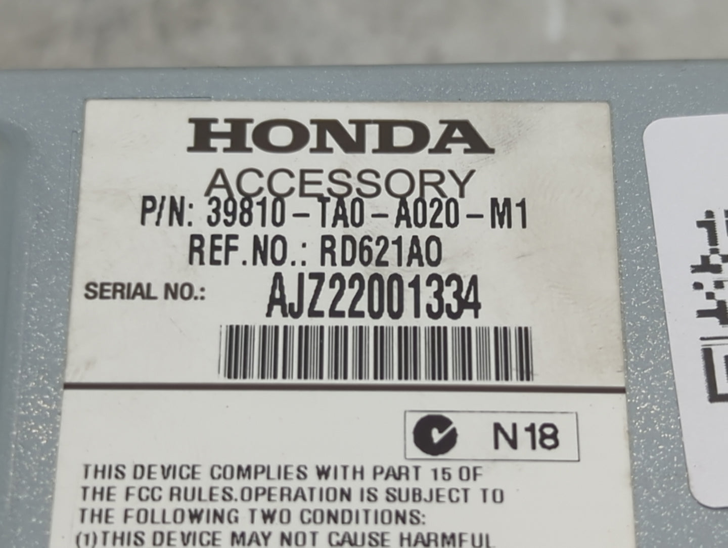 2011-2012 Honda Accord Information Display Screen 1470333 - Oemusedautoparts1.com