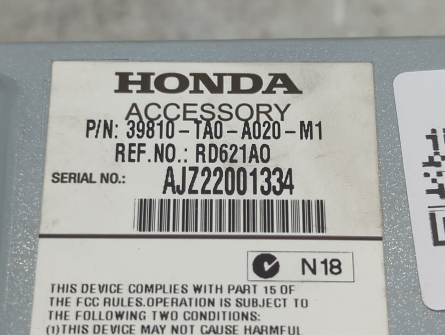 2011-2012 Honda Accord Information Display Screen 1470333 - Oemusedautoparts1.com