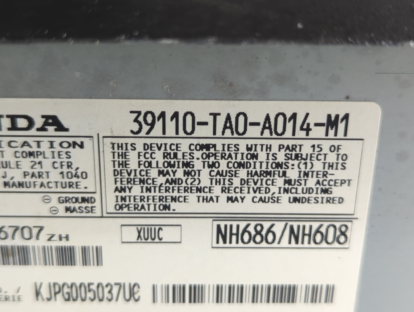 2008-2012 Honda Accord Radio AM FM Cd Player Receiver Replacement P/N:39110-TA0-A014-M1 Fits Fits 2008 2009 2010 2011 2012 O