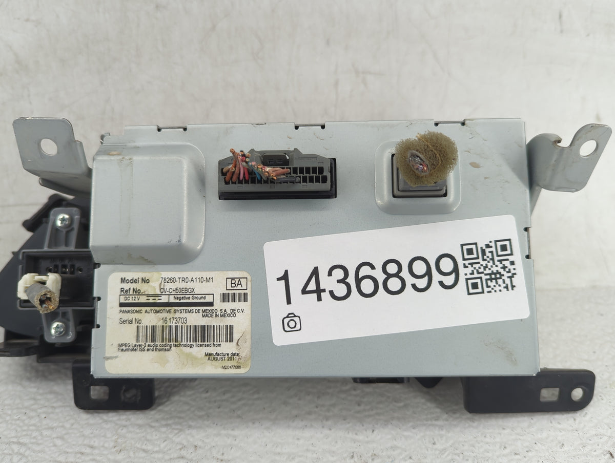 2012 Honda Civic Radio AM FM Cd Player Receiver Replacement P/N:78260-TR0-A110-M1 Fits OEM Used Auto Parts - Oemusedautopart