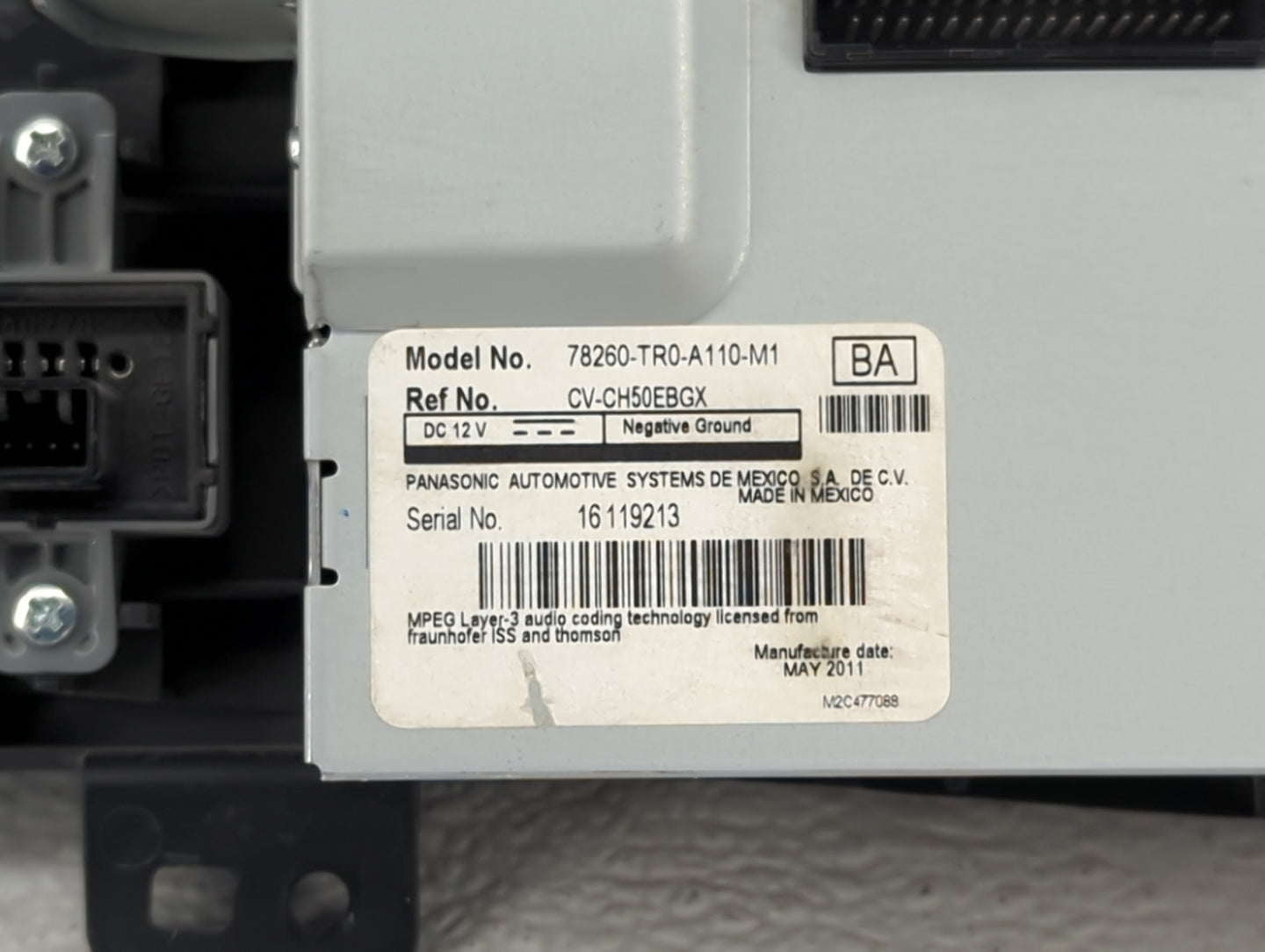 2012 Honda Civic Information Display Screen - Oemusedautoparts1.com