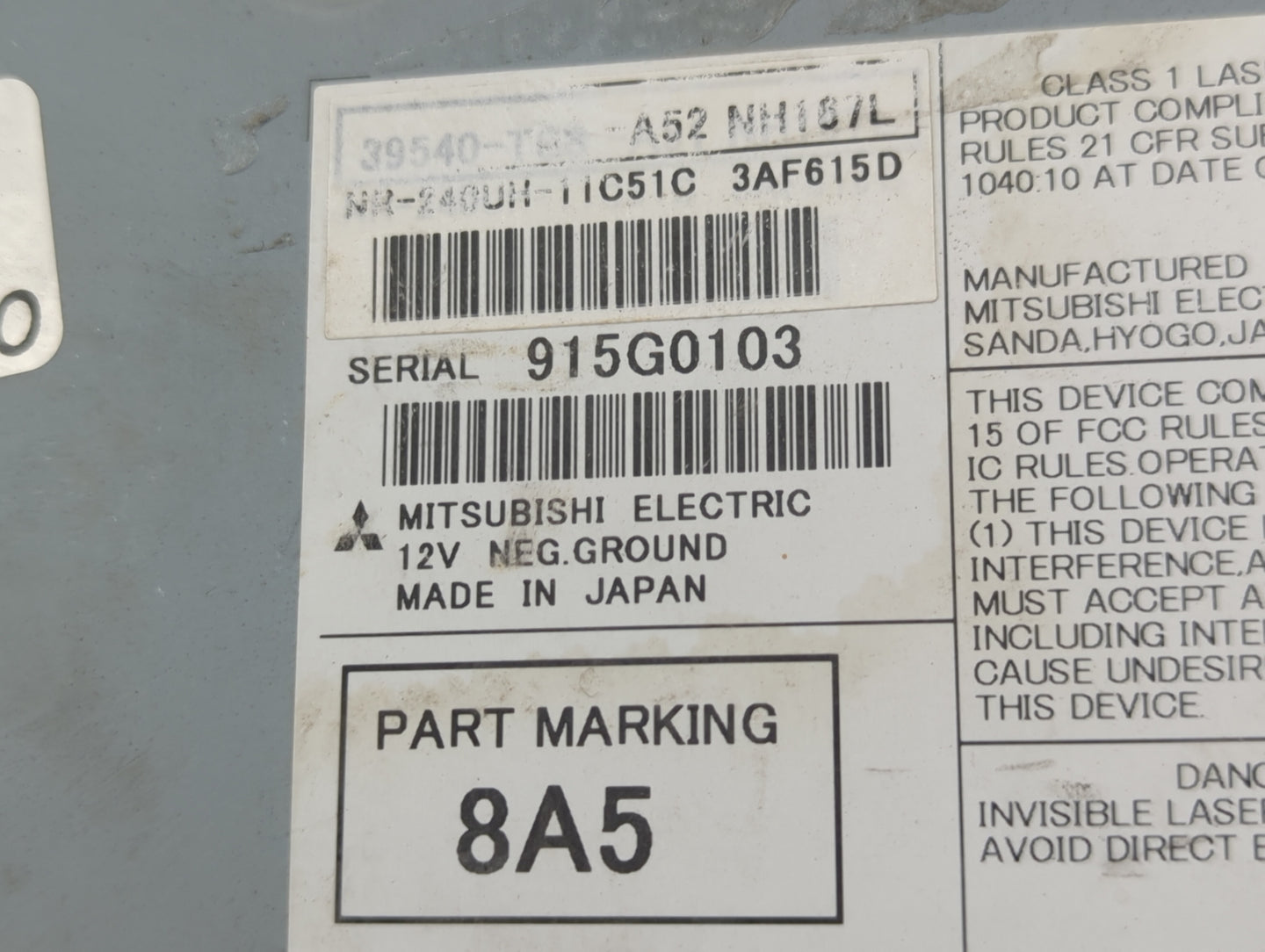 2012-2012 Honda Civic Information Display Screen 1440899 - Oemusedautoparts1.com
