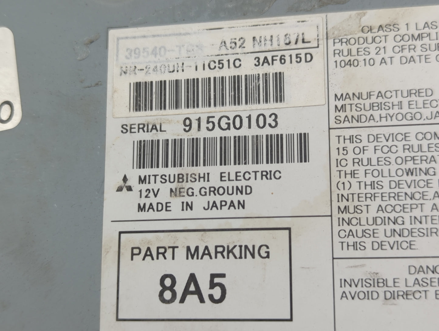 2012-2012 Honda Civic Information Display Screen 1440899 - Oemusedautoparts1.com
