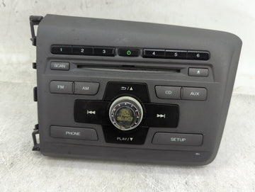 2012 Honda Civic Radio AM FM Cd Player Receiver Replacement P/N:39100-TR0-A81 Fits OEM Used Auto Parts - Oemusedautoparts1.c