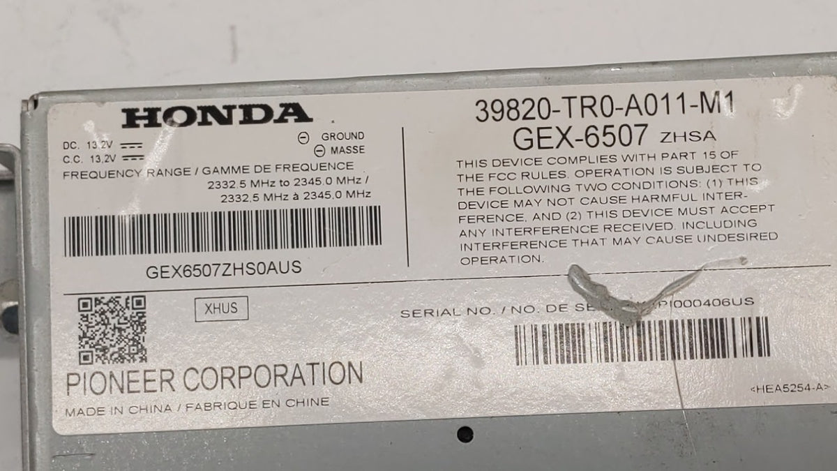 2012-2012 Honda Civic Am Fm Cd Player Radio Receiver 267261 - Oemusedautoparts1.com