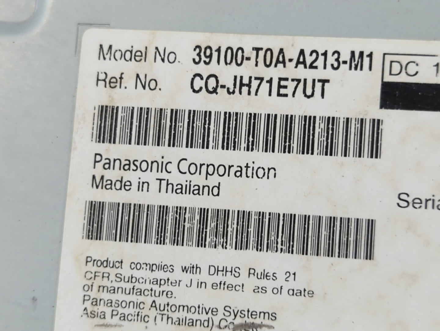 2012-2014 Honda Cr-V Radio AM FM Cd Player Receiver Replacement P/N:39100-T0A-A213-M1 Fits Fits 2012 2013 2014 OEM Used Auto
