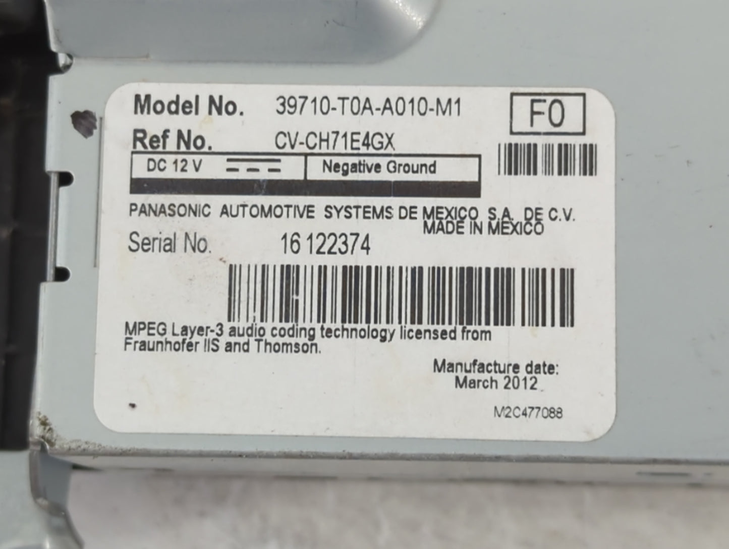 2012-2014 Honda Cr-v Information Display Screen 880291 - Oemusedautoparts1.com