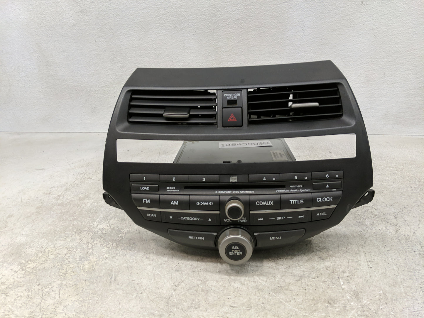 2012-2012 Honda Crosstour Radio Control Panel - Oemusedautoparts1.com