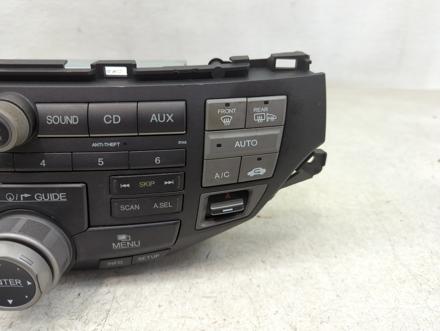 2012-2012 Honda Crosstour Radio Control Panel - Oemusedautoparts1.com