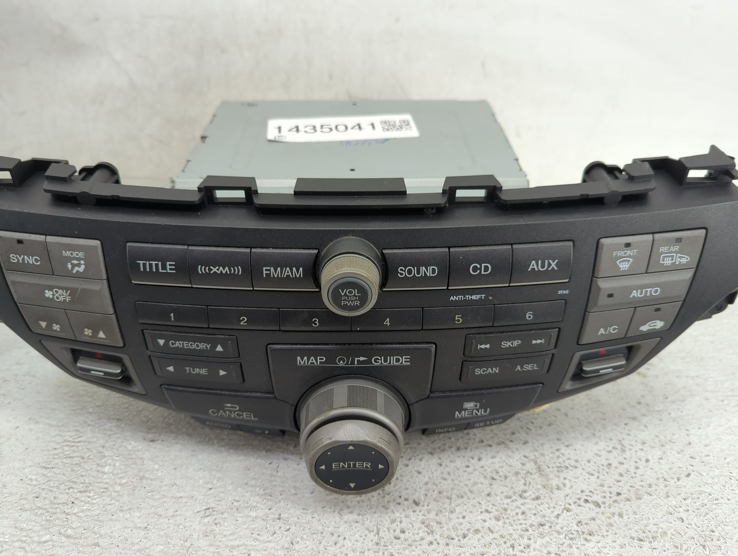 2012 Honda Crosstour Radio AM FM Cd Player Receiver Replacement P/N:79630TP6A110M1 CXE2174U023506 Fits OEM Used Auto Parts -