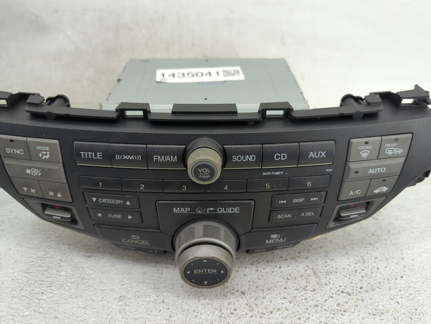 2012 Honda Crosstour Radio AM FM Cd Player Receiver Replacement P/N:79630TP6A110M1 CXE2174U023506 Fits OEM Used Auto Parts -