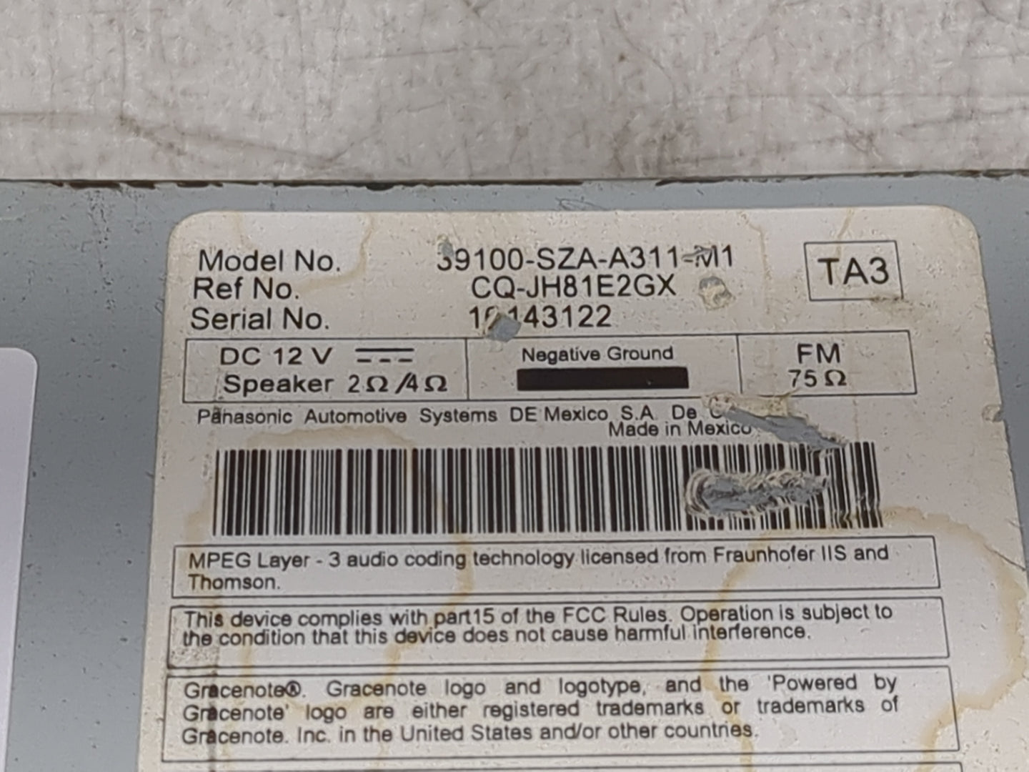 2012-2015 Honda Pilot Tuner Satellite Receiver - Oemusedautoparts1.com