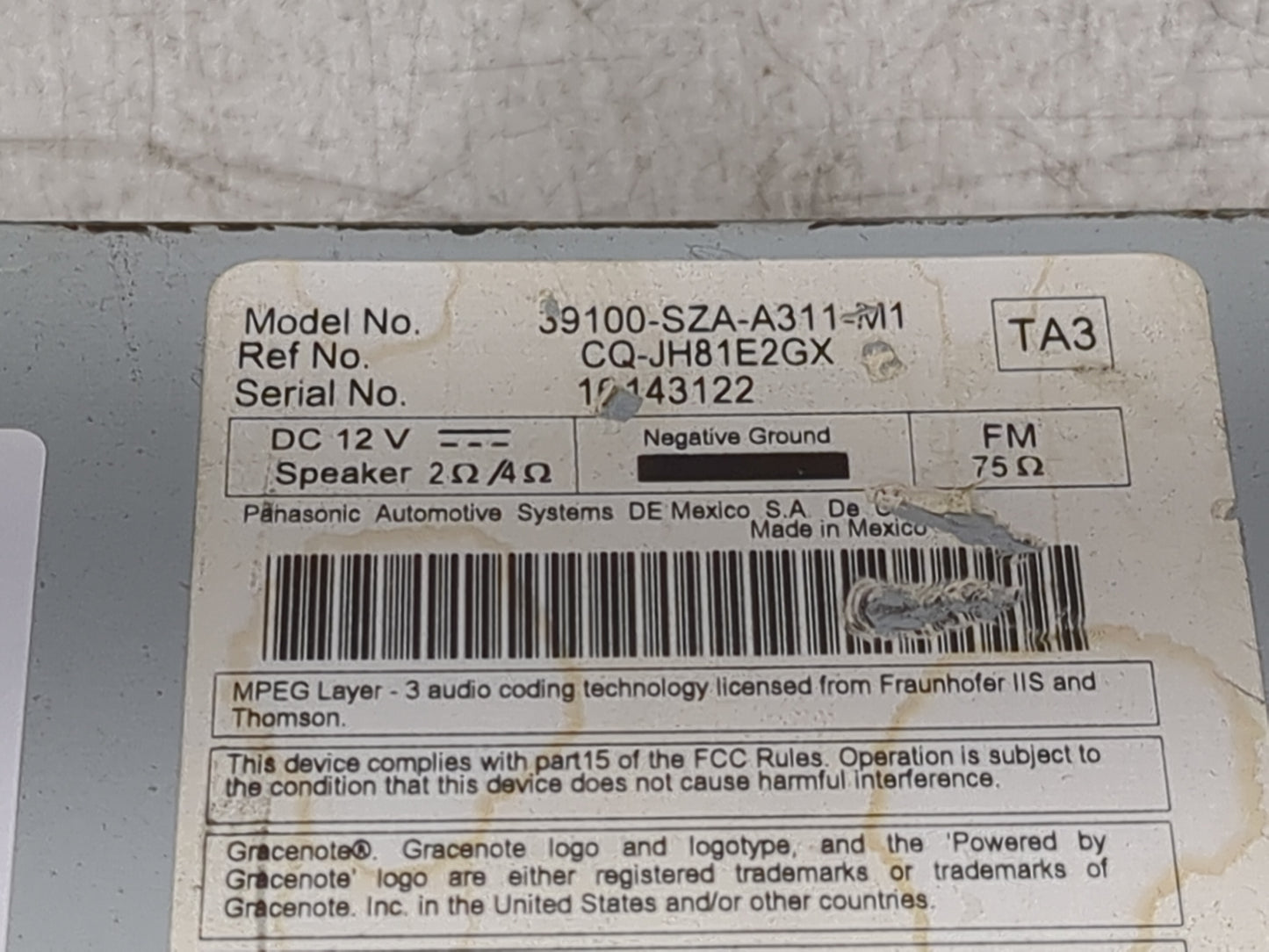 2012-2015 Honda Pilot Tuner Satellite Receiver - Oemusedautoparts1.com