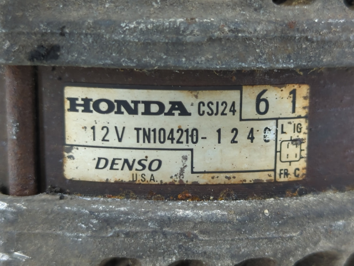 2012-2015 Honda Pilot Alternator Replacement Generator Charging Assembly Engine OEM P/N:TN104210-1240 Fits OEM Used Auto Par