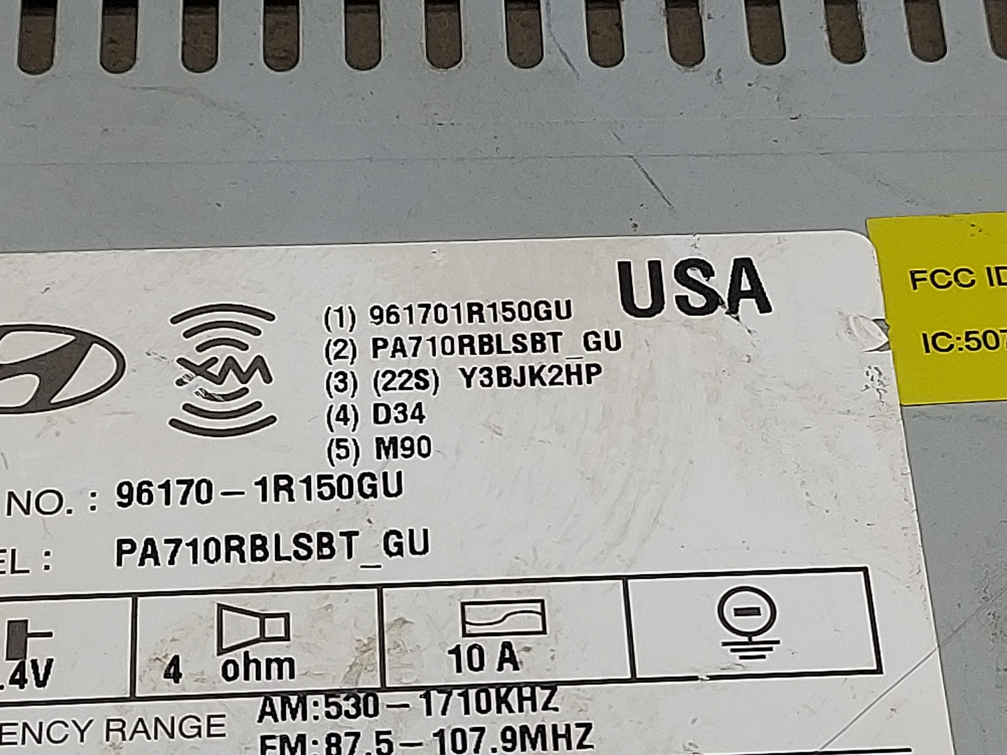 2012-2014 Hyundai Accent Radio AM FM Cd Player Receiver Replacement P/N:961701R150GU PA710RBLSBT_GU Fits Fits 2012 2013 2014