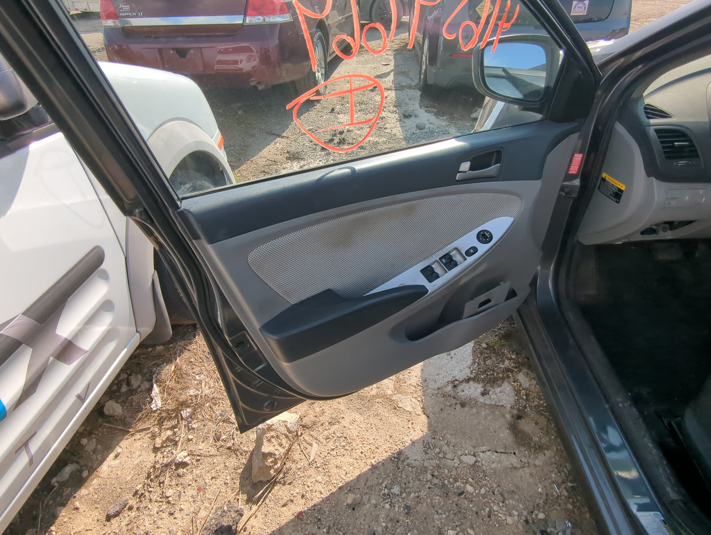 2012 Hyundai Accent Front Left Driver Interior Door Panel Trim - Oemusedautoparts1.com