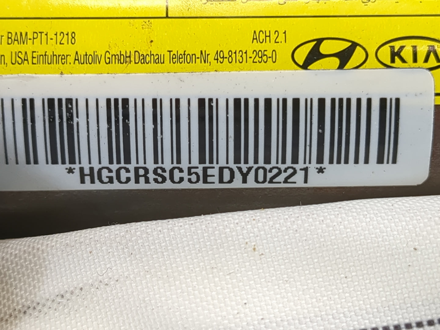 2012-2017 Hyundai Azera Passenger Curtain Air Bag Oem - Oemusedautoparts1.com
