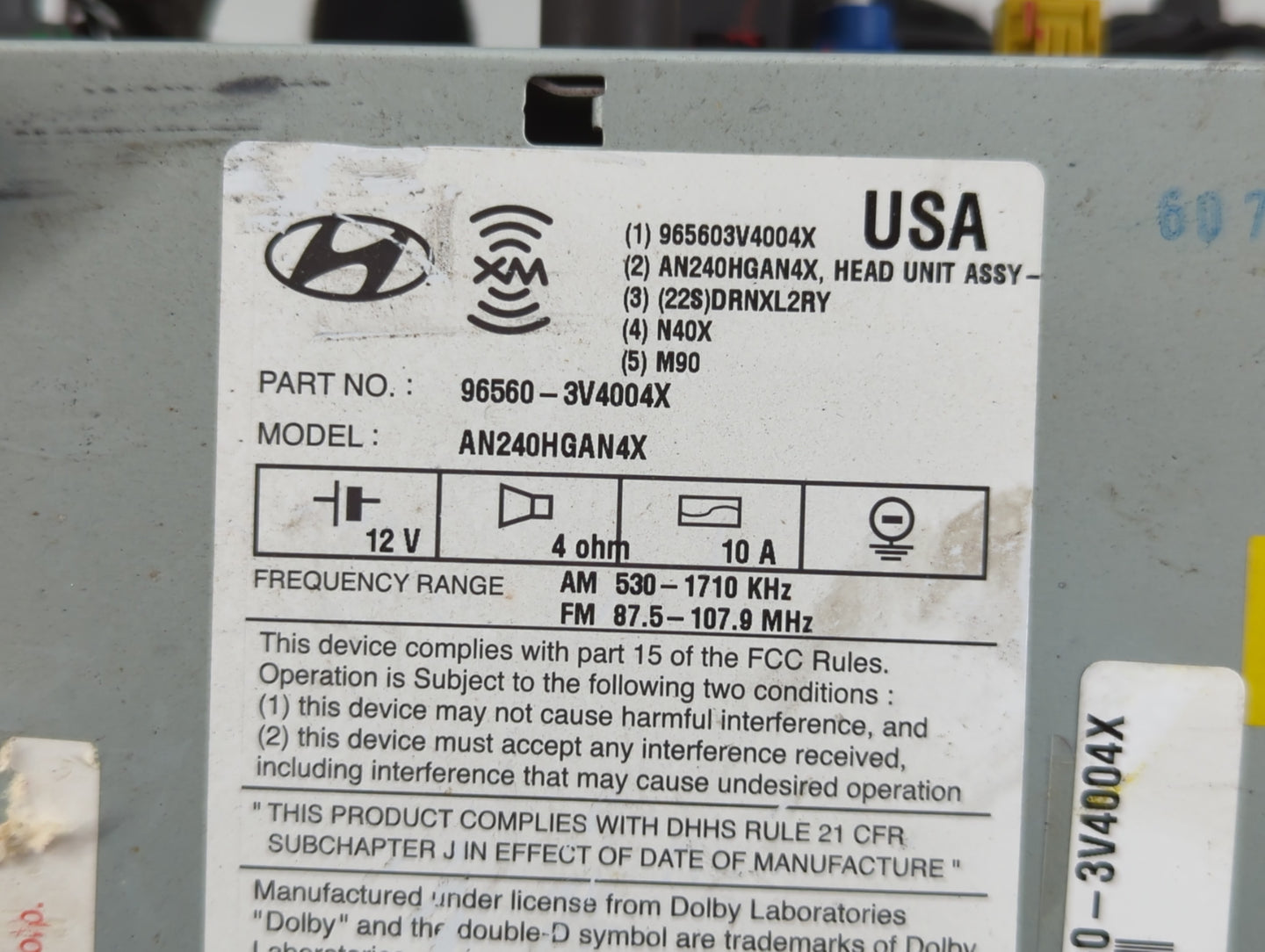 2012-2013 Hyundai Azera Radio AM FM Cd Player Receiver Replacement Fits Fits 2012 2013 OEM Used Auto Parts - Oemusedautopart