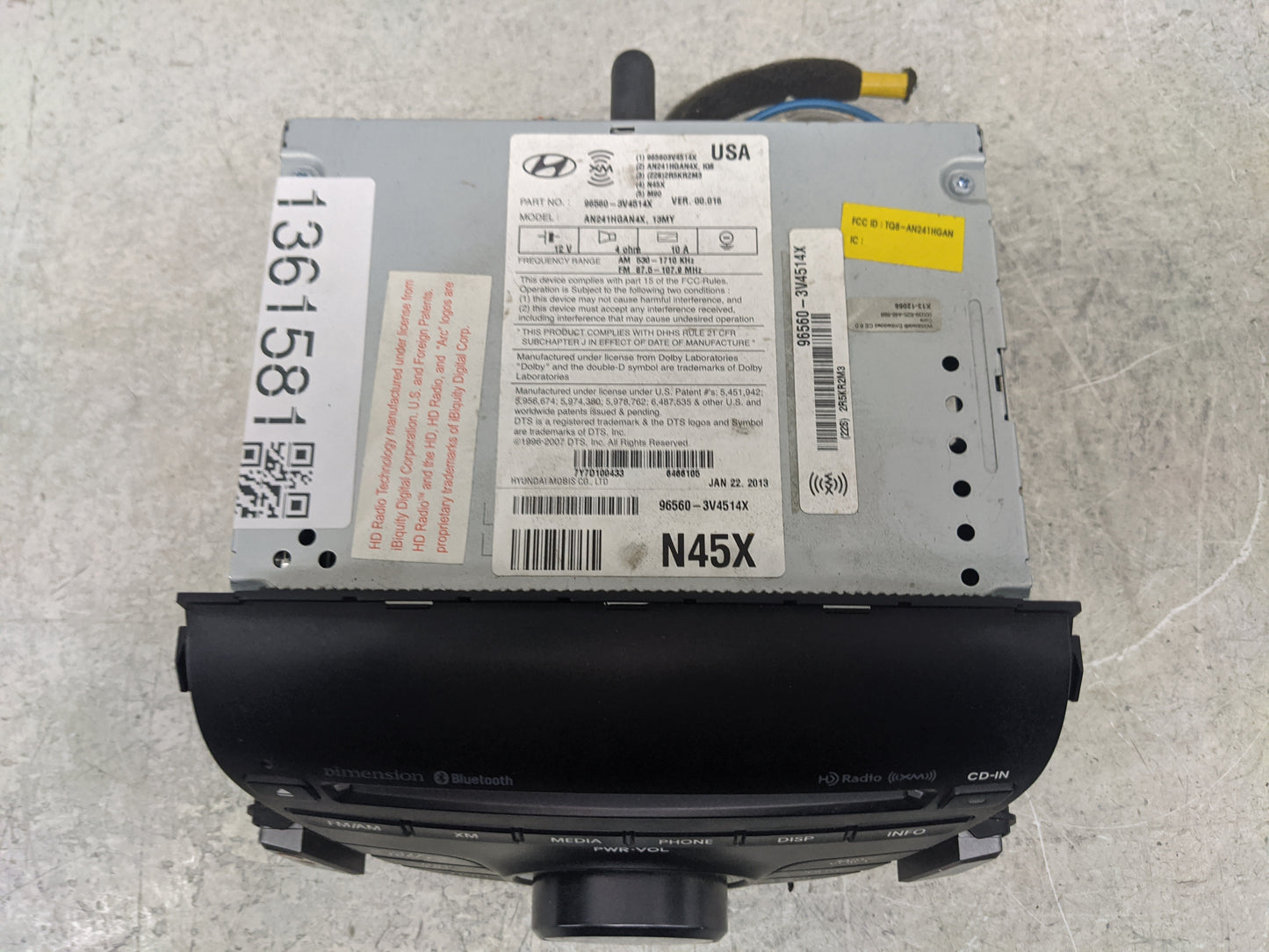 2012-2013 Hyundai Azera Radio AM FM Cd Player Receiver Replacement P/N:96560-3V4514X 96560-3V4004X Fits Fits 2012 2013 OEM U