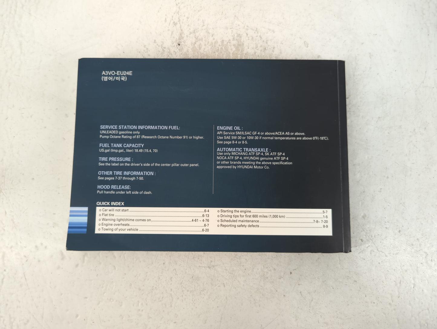 2012 Hyundai Azera Owners Manual Book Guide P/N:A3V0-EU24E OEM Used Auto Parts - Oemusedautoparts1.com