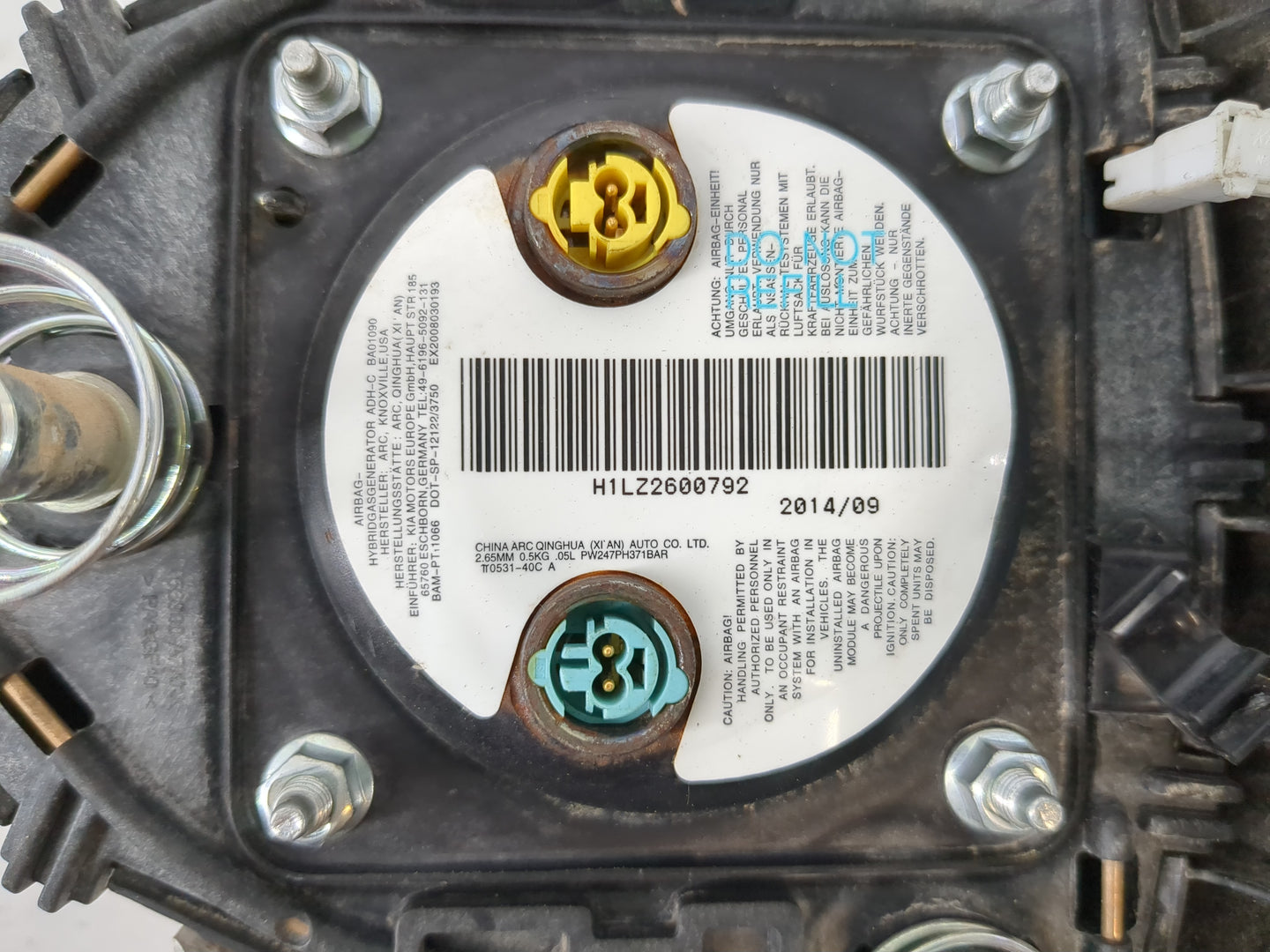 2011-2016 Hyundai Elantra Air Bag Driver Left Steering Wheel Mounted P/N:56900A7700WK Fits Fits 2011 2012 2013 2014 2015 201