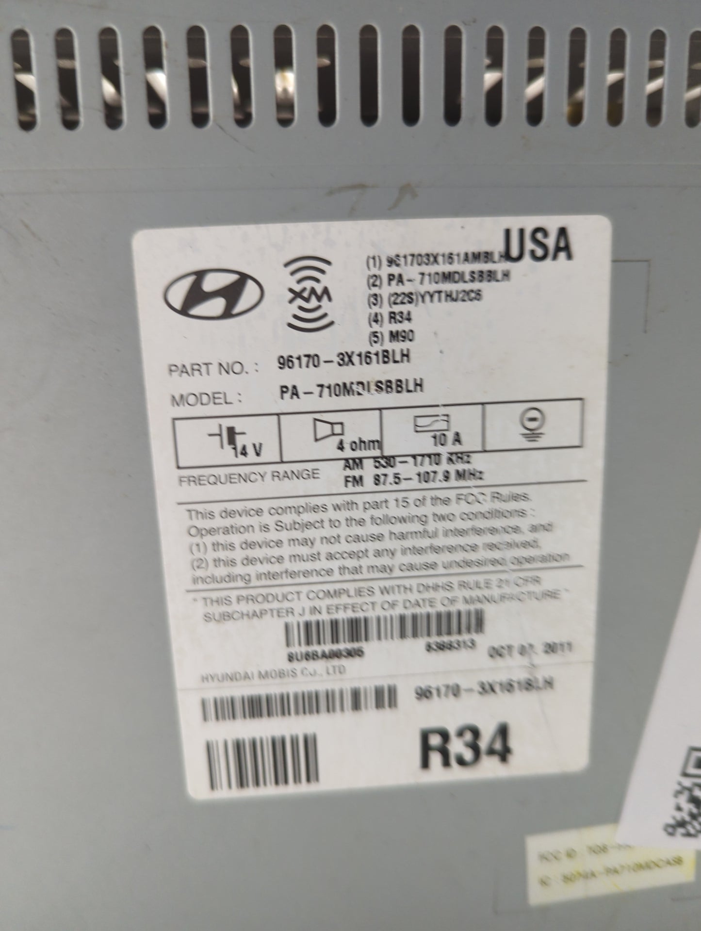 2009-2012 Hyundai Elantra Radio AM FM Cd Player Receiver Replacement P/N:961703X161BLH PA-710MDLSBBLH Fits OEM Used Auto Par
