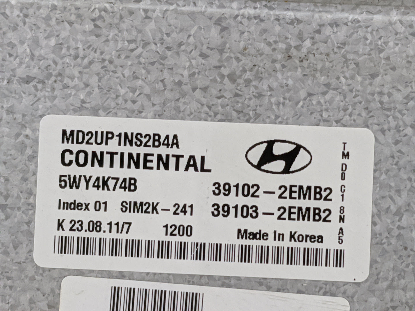 2011-2013 Hyundai Elantra PCM Engine Control Computer ECU ECM PCU OEM P/N:MD2UP1NS2B4A 5WY4K74B Fits Fits 2011 2012 2013 OEM