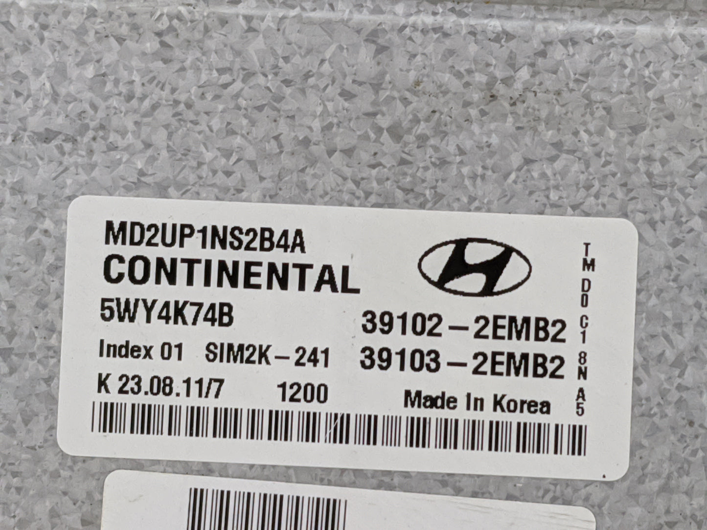 2011-2013 Hyundai Elantra PCM Engine Control Computer ECU ECM PCU OEM P/N:MD2UP1NS2B4A 5WY4K74B Fits Fits 2011 2012 2013 OEM