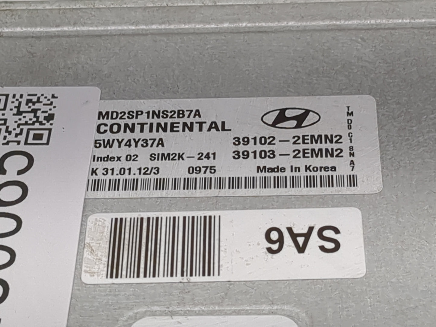 2011-2013 Hyundai Elantra PCM Engine Control Computer ECU ECM PCU OEM P/N:39102-2EMN2 39103-2EMN2 Fits Fits 2011 2012 2013 O
