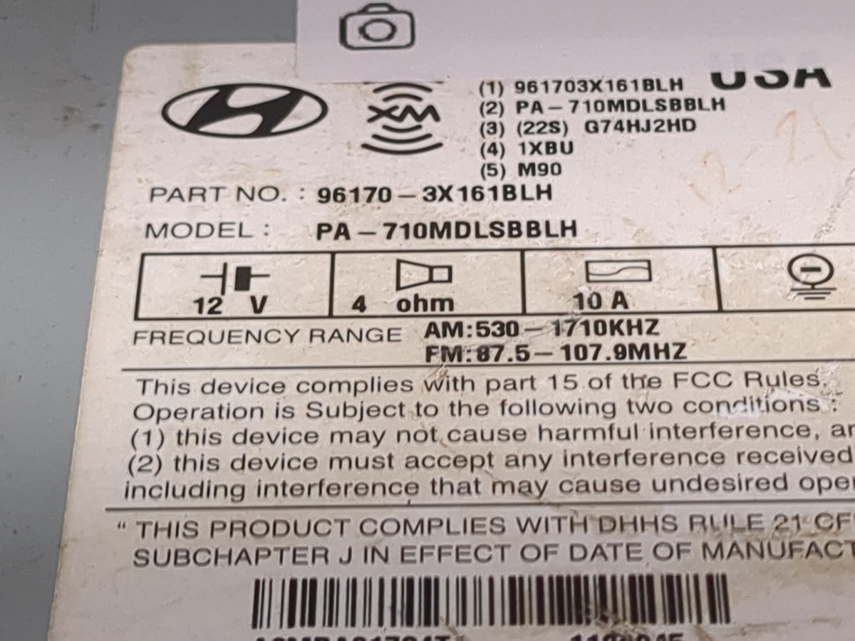 2011-2013 Hyundai Elantra Radio AM FM Cd Player Receiver Replacement P/N:96170-3X161BLH PA-710MDLSBBLH Fits Fits 2011 2012 2
