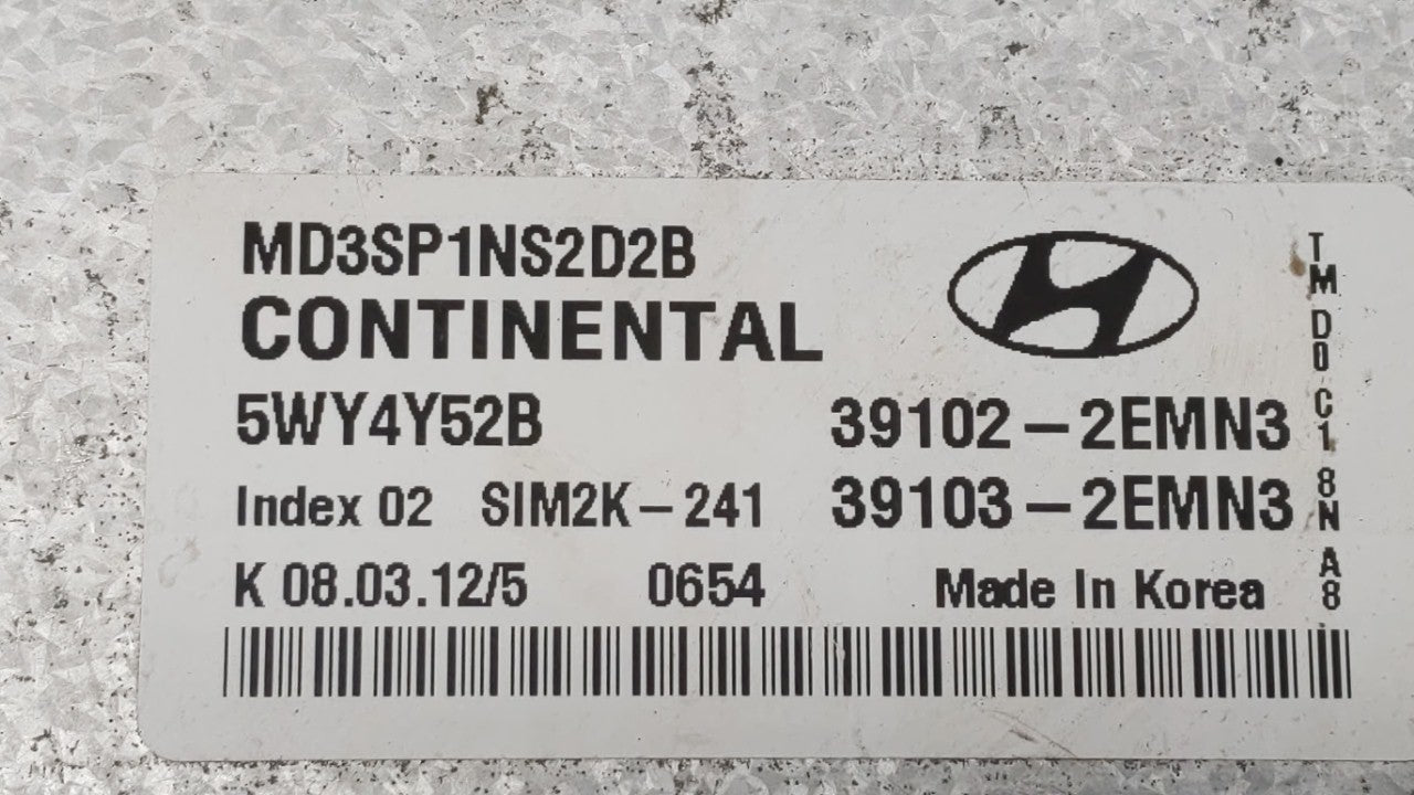 2011-2013 Hyundai Elantra PCM Engine Control Computer ECU ECM PCU OEM P/N:39102-2EMN2 39103-2EMN2 Fits Fits 2011 2012 2013 O