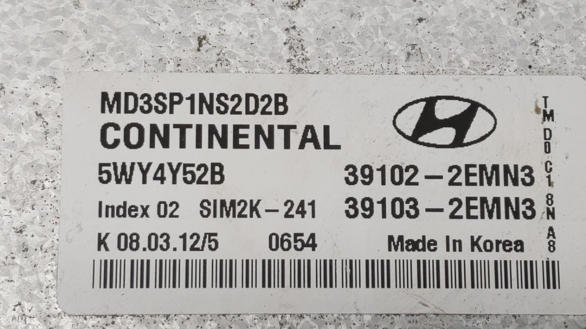 2011-2013 Hyundai Elantra PCM Engine Control Computer ECU ECM PCU OEM P/N:39102-2EMN2 39103-2EMN2, 39103-2EMA0 Fits 2011 201